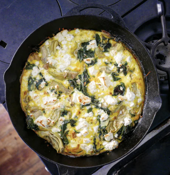 Kale and Artichoke Frittata is bound to be a winner. Just look at that golden feta nestled among the kale and artichokes... it almost looks too delish to eat!